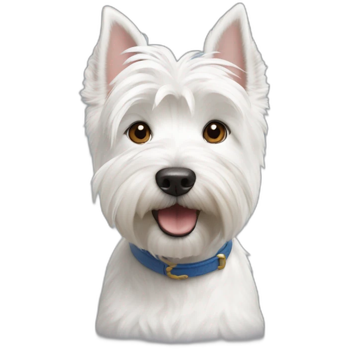 West highland white terrier with Donald Duck emoji