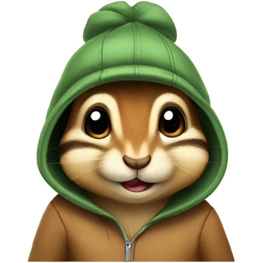 Chipmunk with hat and hoodie emoji