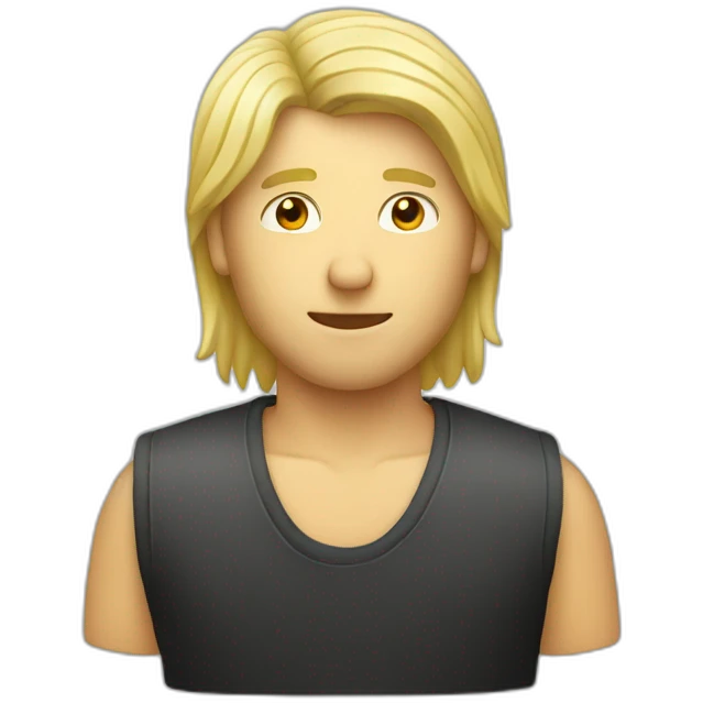 à man wearing a blond mullet drinking  emoji