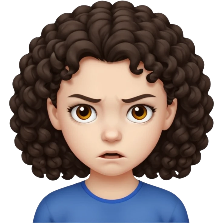 11 years old curly dark brown hair hate the world emoji