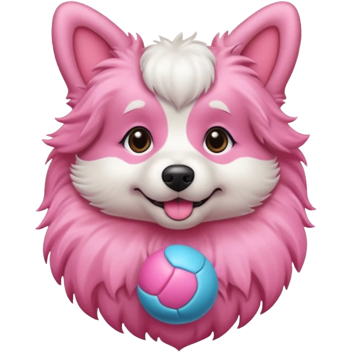 pink girly dog playing fetch emoji
