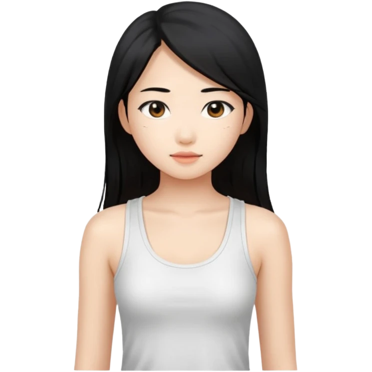 Naked asian girl showing small boobs with nipples emoji