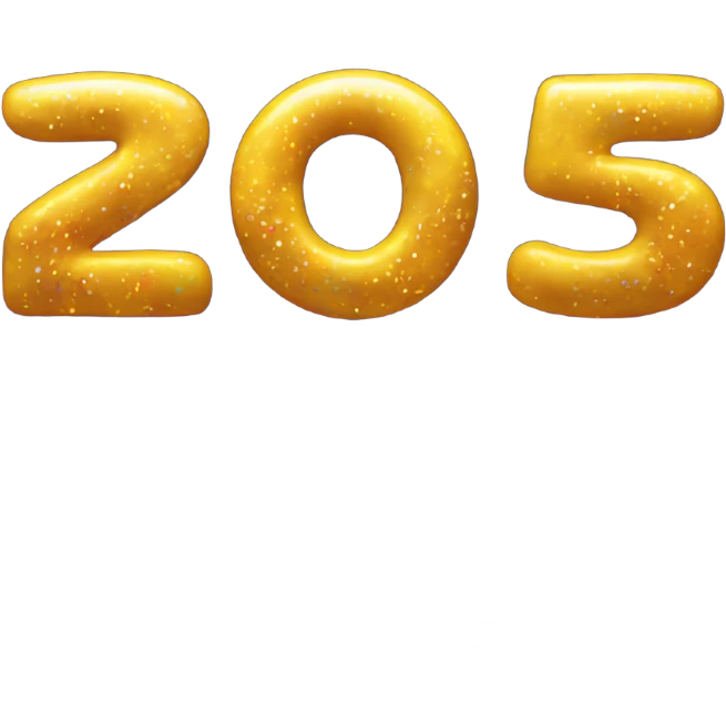 Fireworks with this text : 2025 emoji