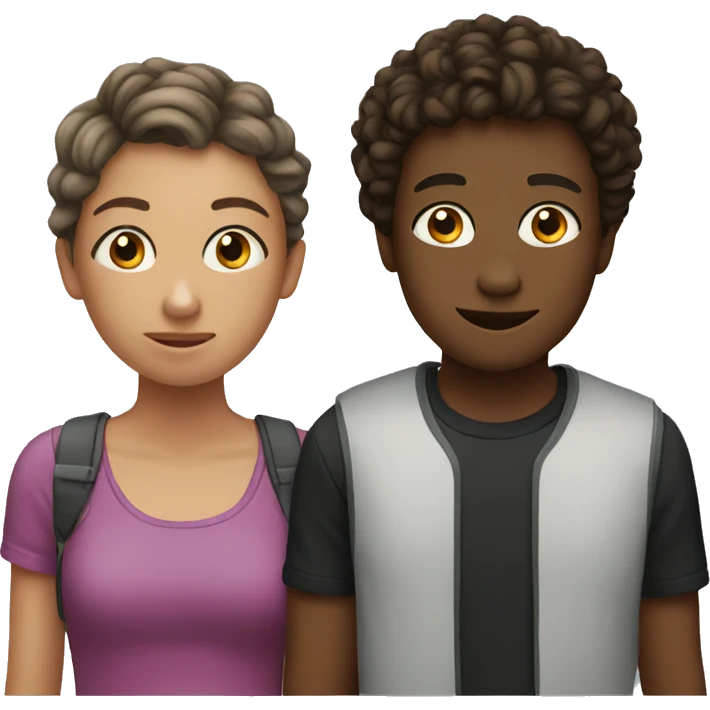2 teenagers speaking emoji