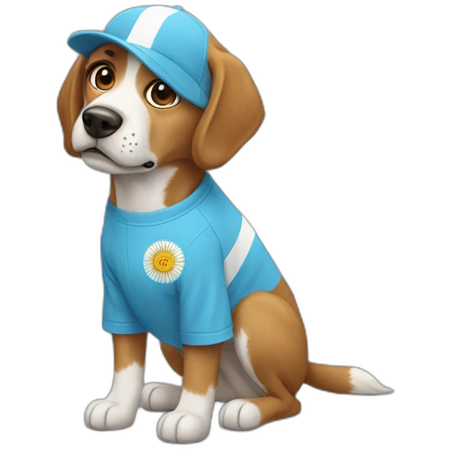 DOG WITH THE ARGENTINA T-SHIRT emoji