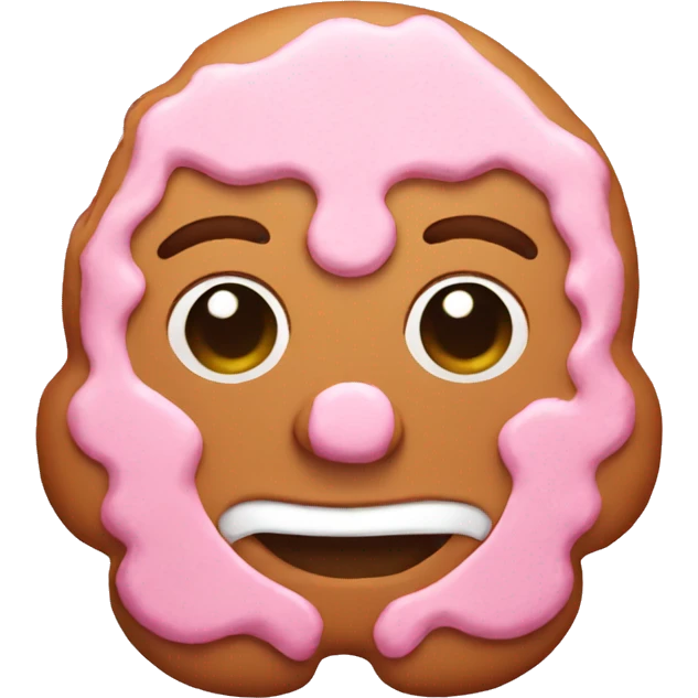Pink gingerbread emoji