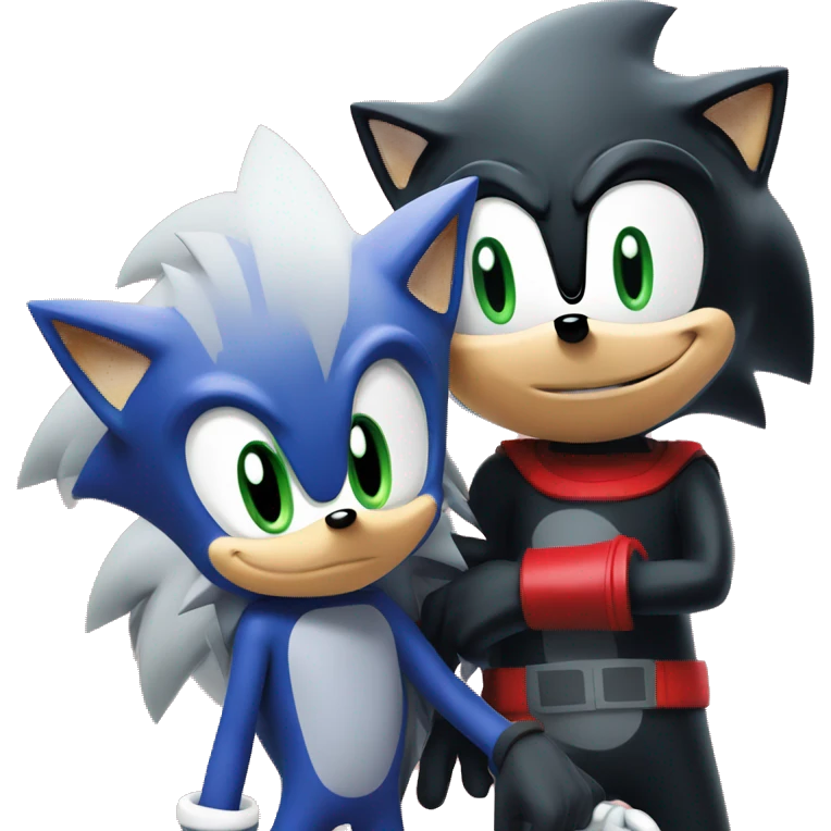 sonic the hedgehog and shadow the hedgehog holding hands emoji