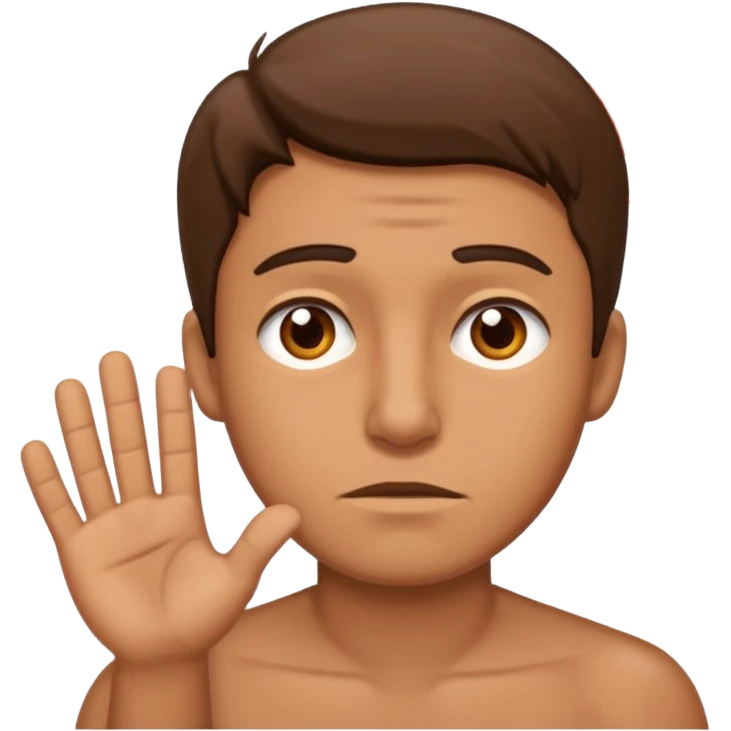 A man saying no with a nonchalant look emoji