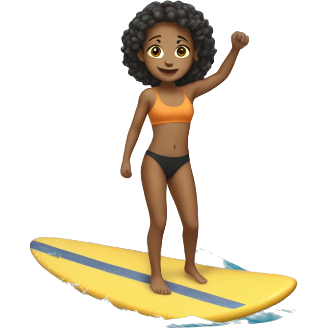 A mixed girl surfing emoji