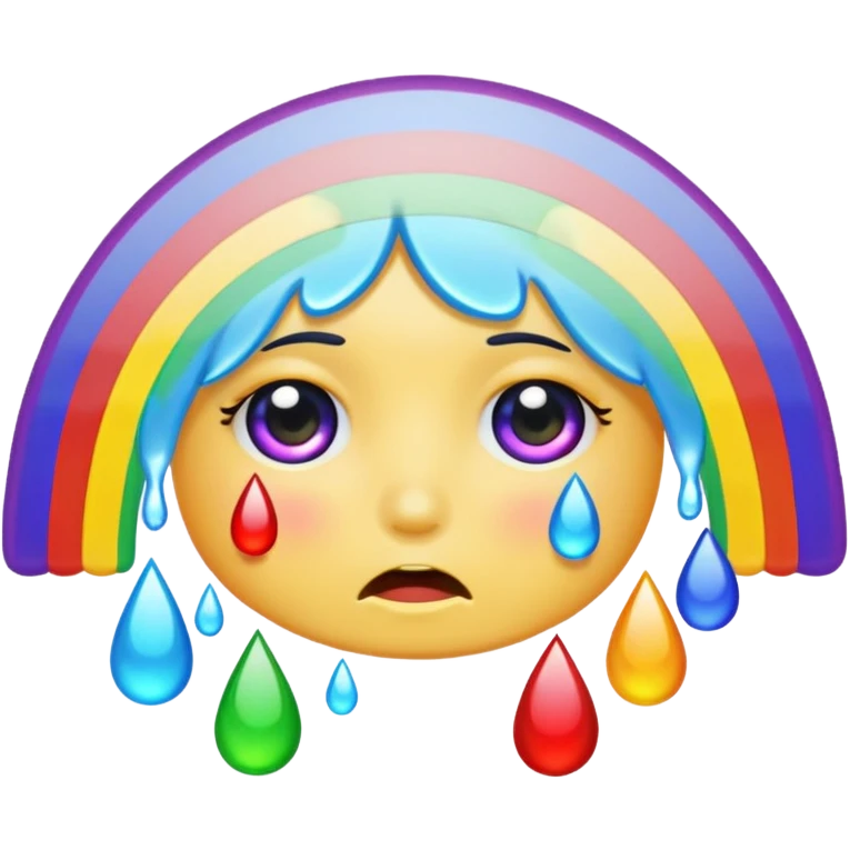 Rainbow crying emoji