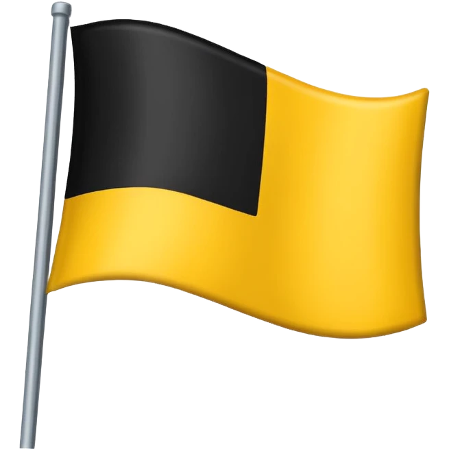 Faz uma bandeira com preto em cima e em baixo coloca amarelo mais sem o cabo de ferro que segura a bandeira, só a bandeira sem o ferro segurando a bandeira emoji