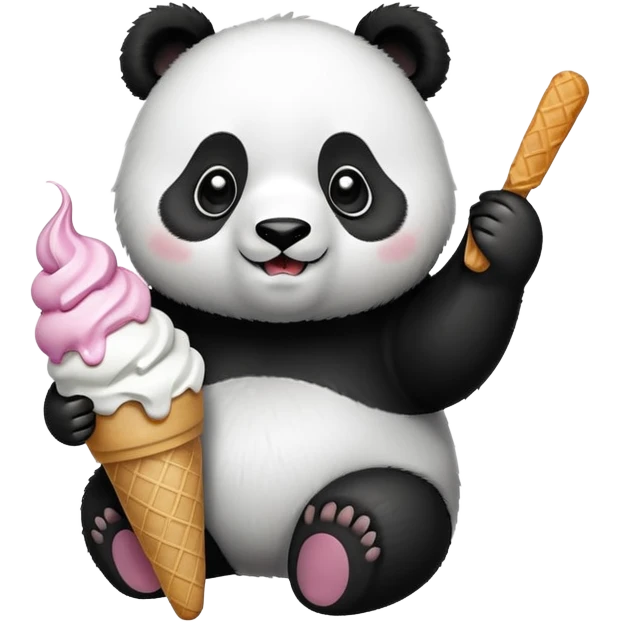 Panda eating ice cream emoji