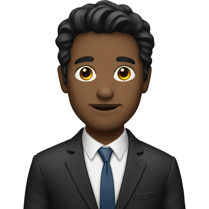 New York man with dark hair and suit emoji