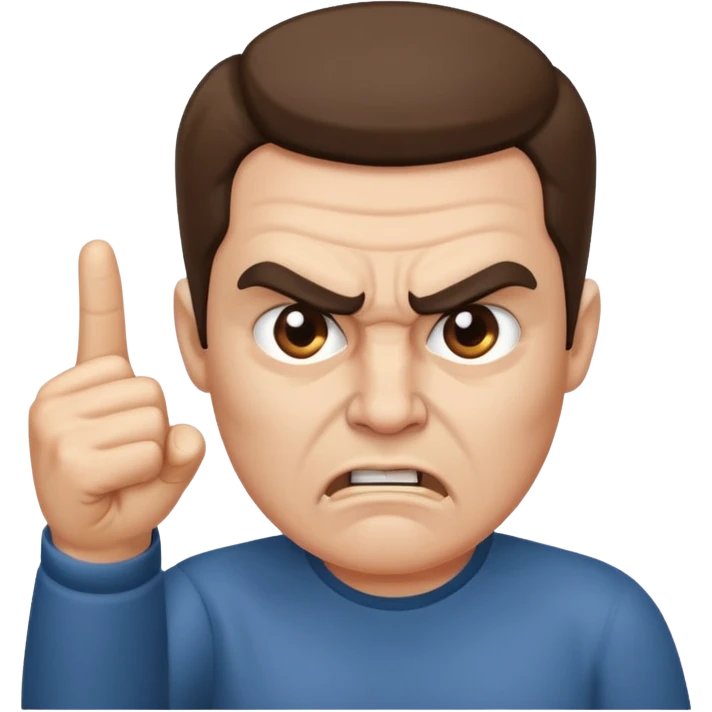 angry man pointing fingure at his own face emoji