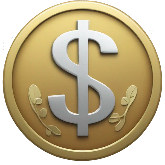 A coin with a Dollar in the middle. emoji