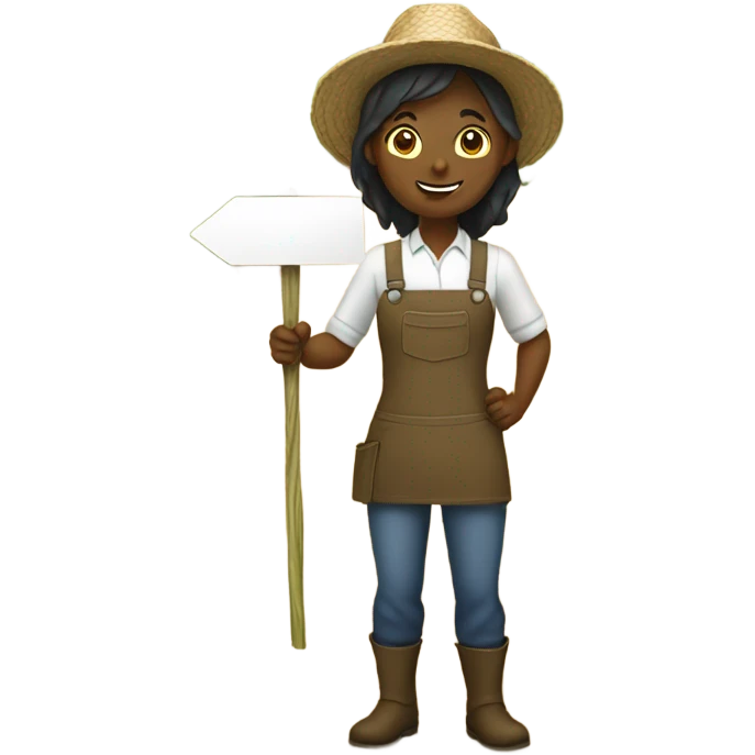 female farmer holding sign  emoji