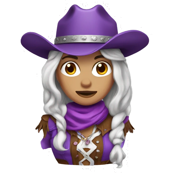 Purple white cowgirl  emoji