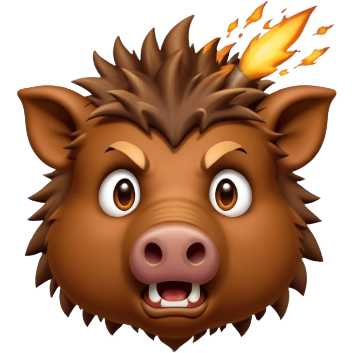 A shocked boar, with its top head exploding from shock a mix of 🐗 facing forward, and this emoji-🤯 emoji