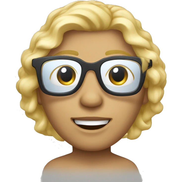 Mädhen mit brille blonden haaren emoji