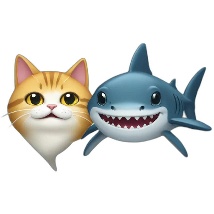 Shark and cat emoji