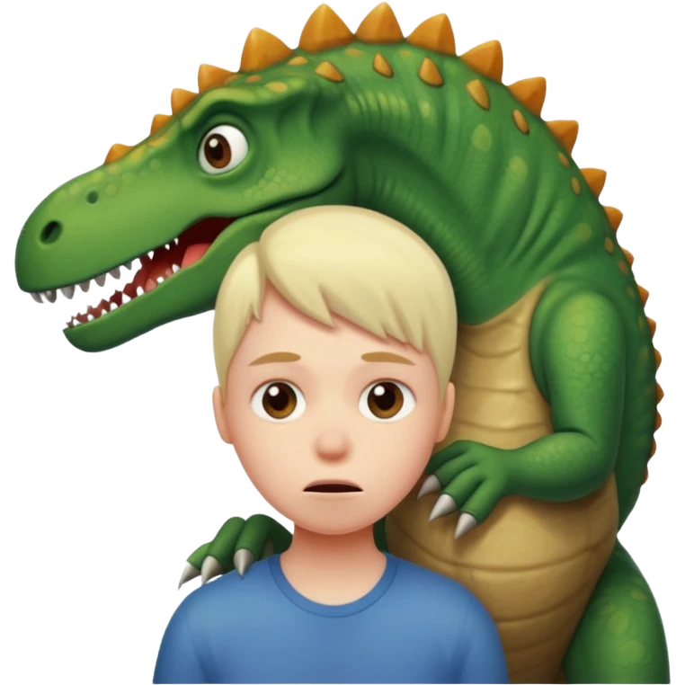 tired face with a dinosaur  emoji