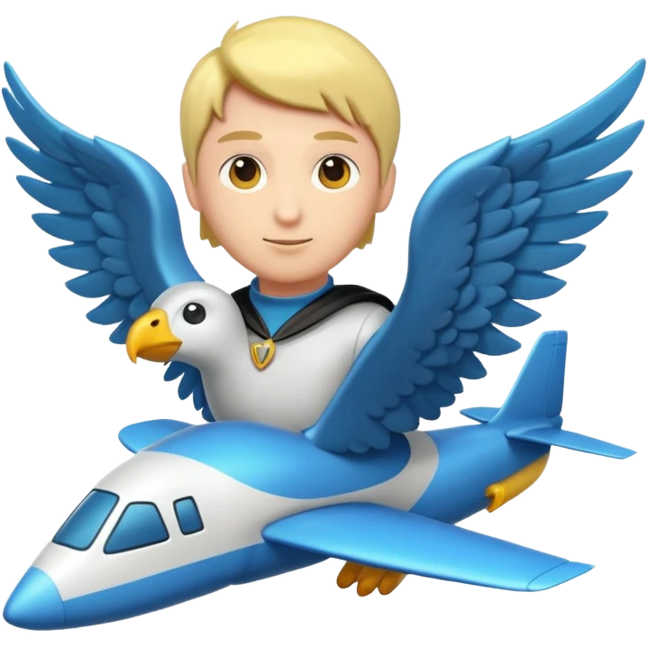 Persona Calva con alas volando emoji