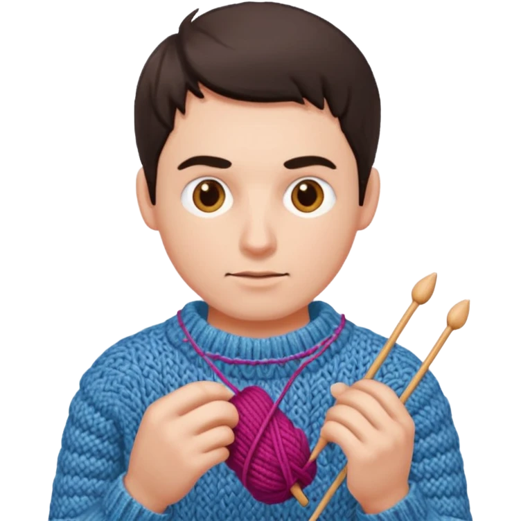 man knitting emoji