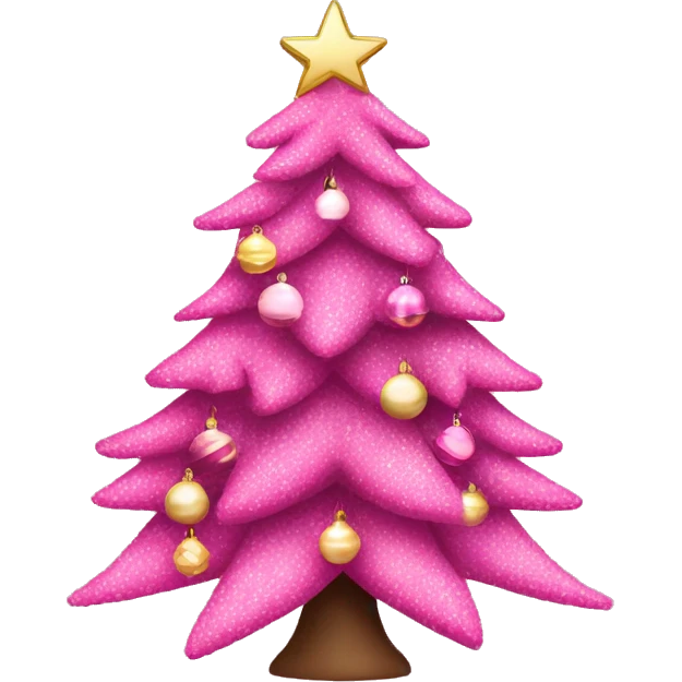 Pink dacorated Christmas tree  emoji