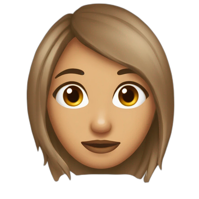 Chica pelo castaño, ojos color marrón, mexicana emoji