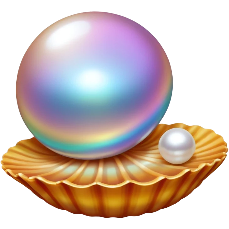 Shell holding pearl emoji