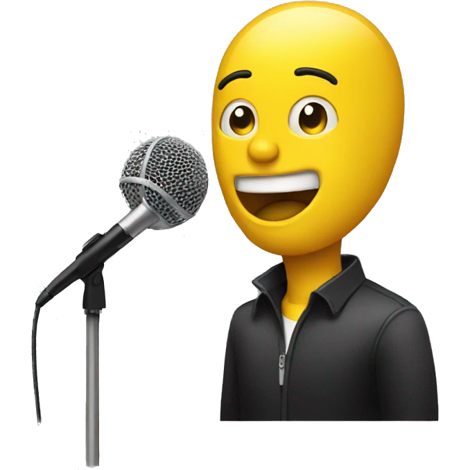 yellow man singer with microphone emoji
