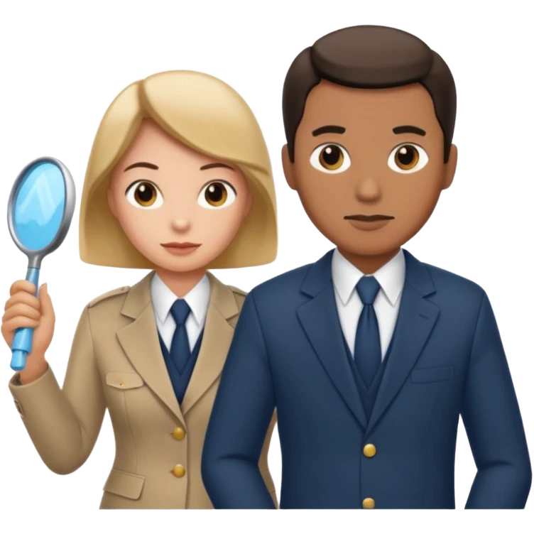 Ein Detektiv Mann  interviewt eine Putzfrau  emoji