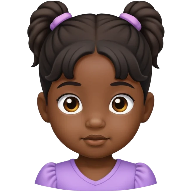 a black baby with 2 ponytails emoji