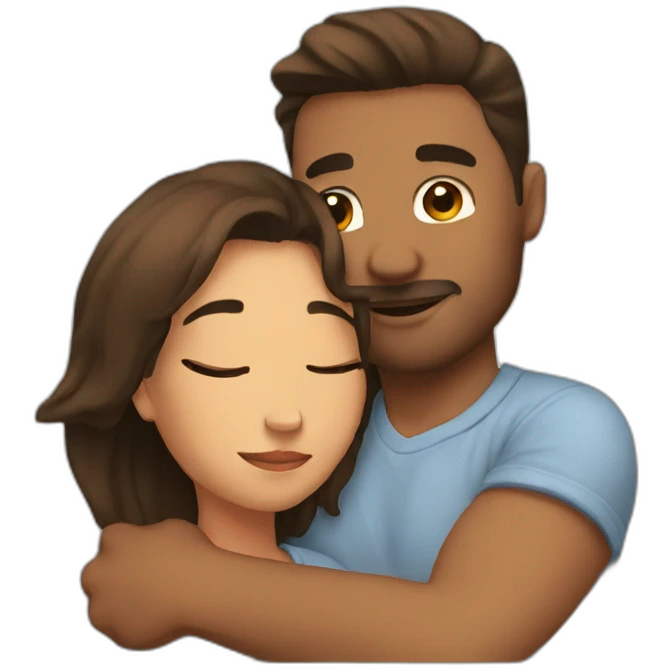 Couple cuddling  emoji