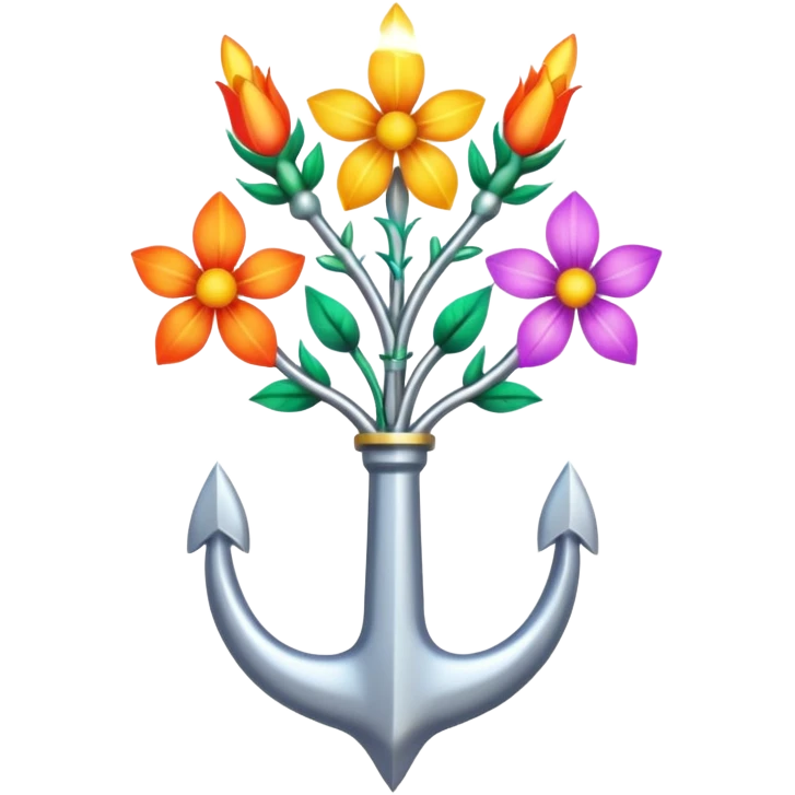 un trident normal juste il y a des fleurs entoure emoji