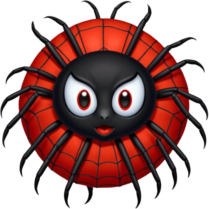 aranha preta e vermelha emoji