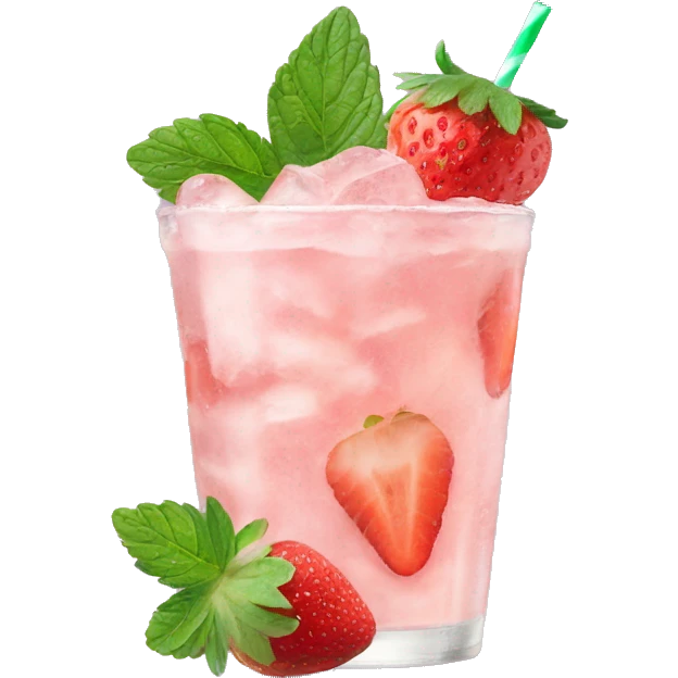 Pastel pink mojito strawberry  emoji