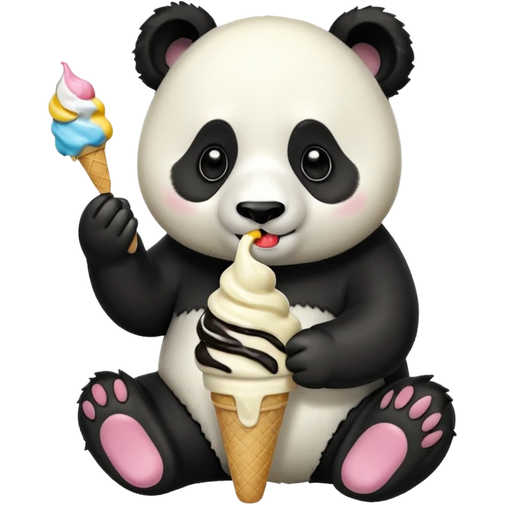 Panda eating ice cream emoji