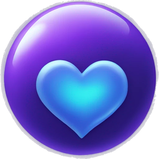purple and blue heart shape planet with ring emoji