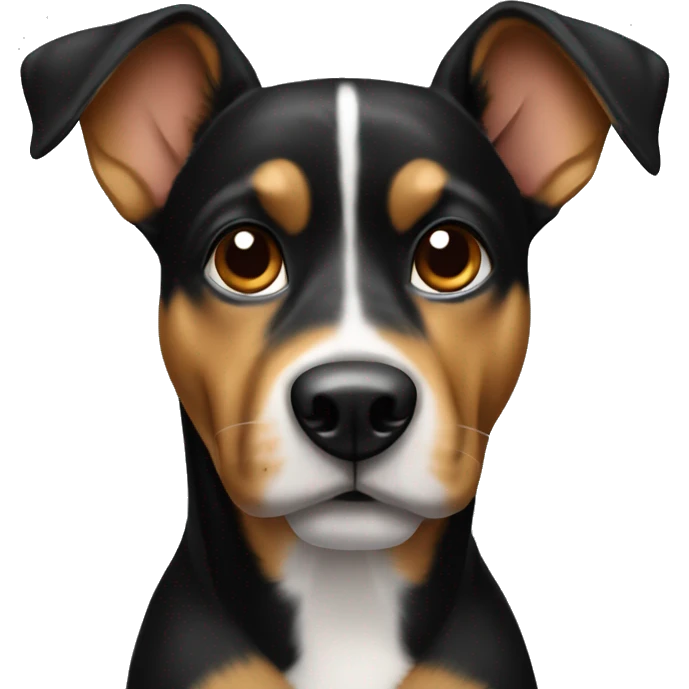 black and tan dog with pointy ears white chest emoji