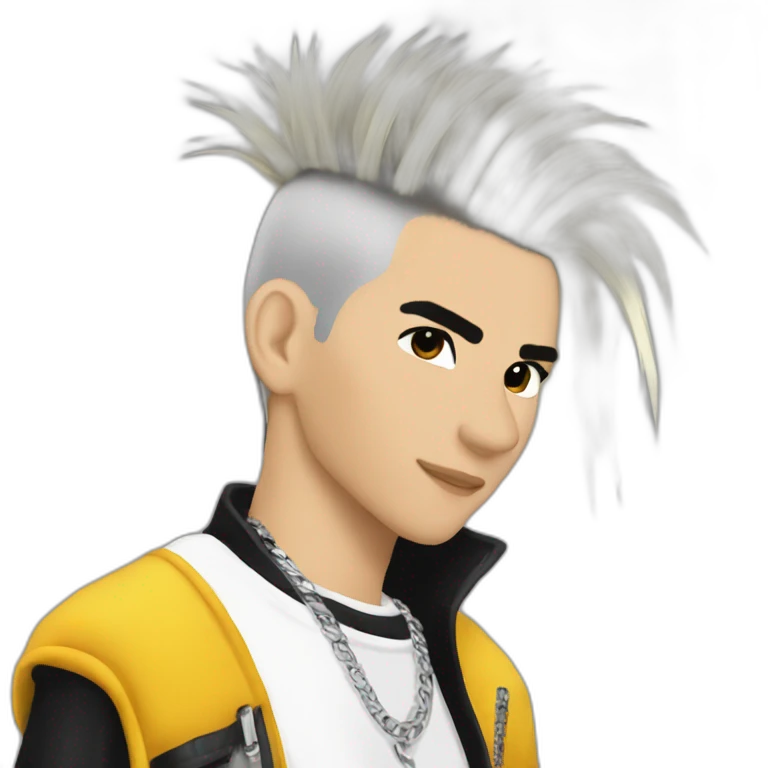 Bill Kaulitz skunk hair 2000s emoji