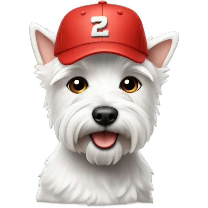 Westie wearing a red baseball cap  emoji