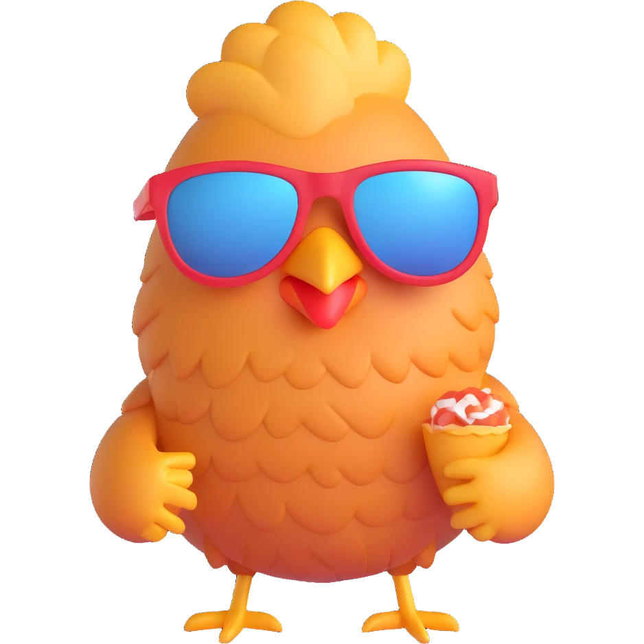 chicken nugget with sunglasses emoji