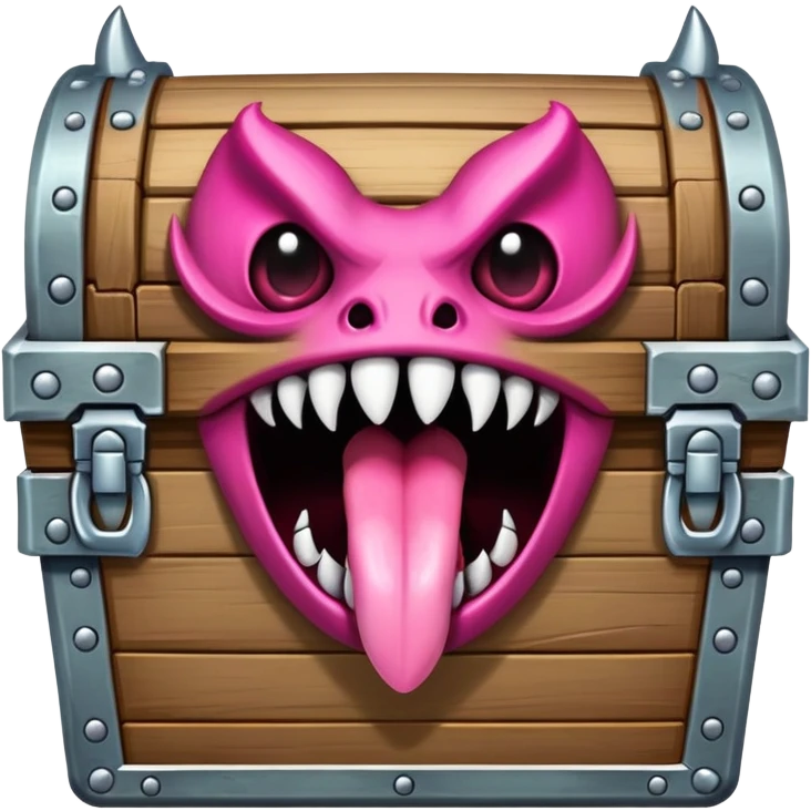 treasure chest monster mimic with sharp teeth and long tongue emoji