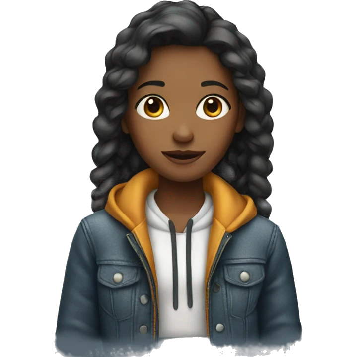 Girl wearing a jacket  emoji