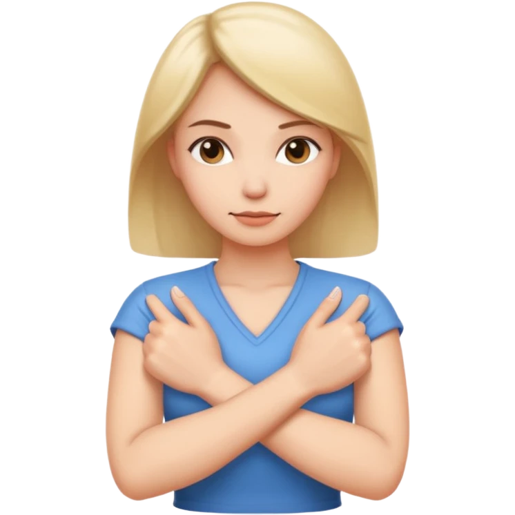 Locked in  emoji Hand gesture woman with arms crossed - locked in emoji