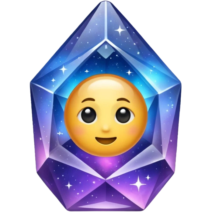Galaxy within a crystal emoji