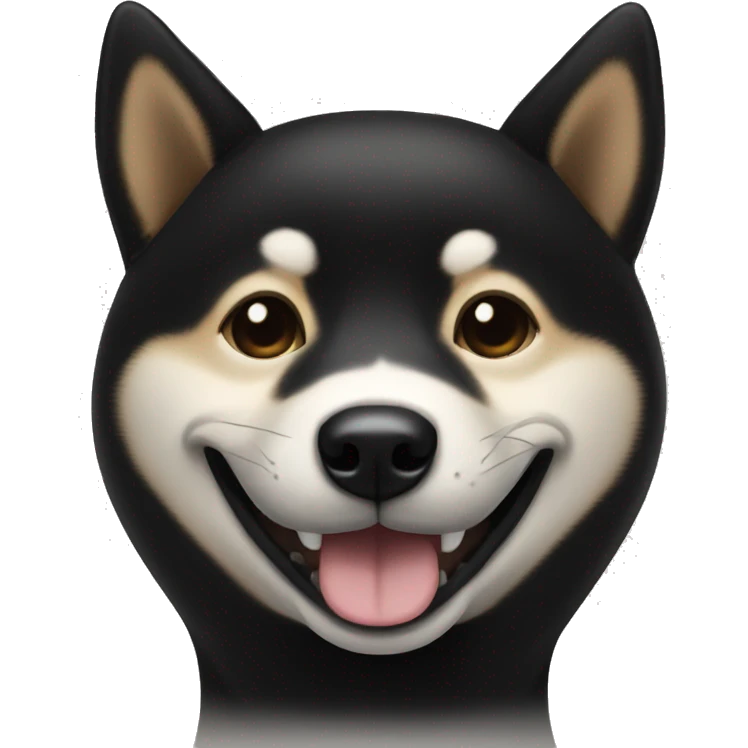 Black Shiba inu smile, eyes closed  emoji