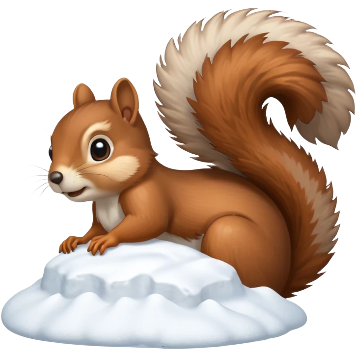 squirrel poking its head out snow emoji