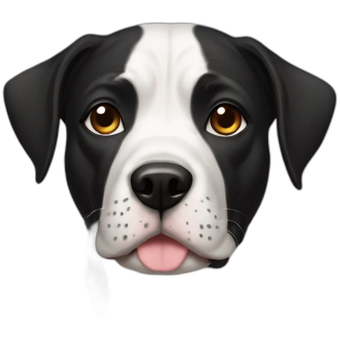 Black female dog Staffordshire emoji